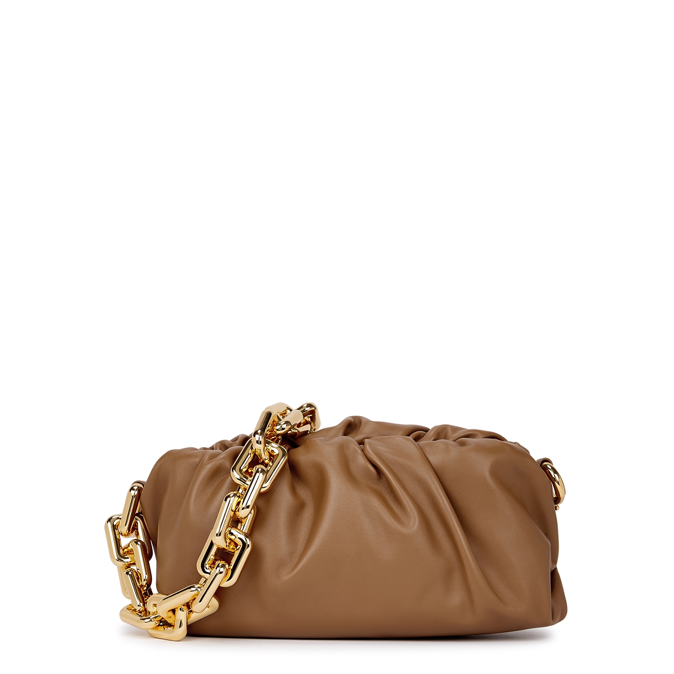 Bottega Veneta The Chain Pouch Camel Leather Shoulder Bag