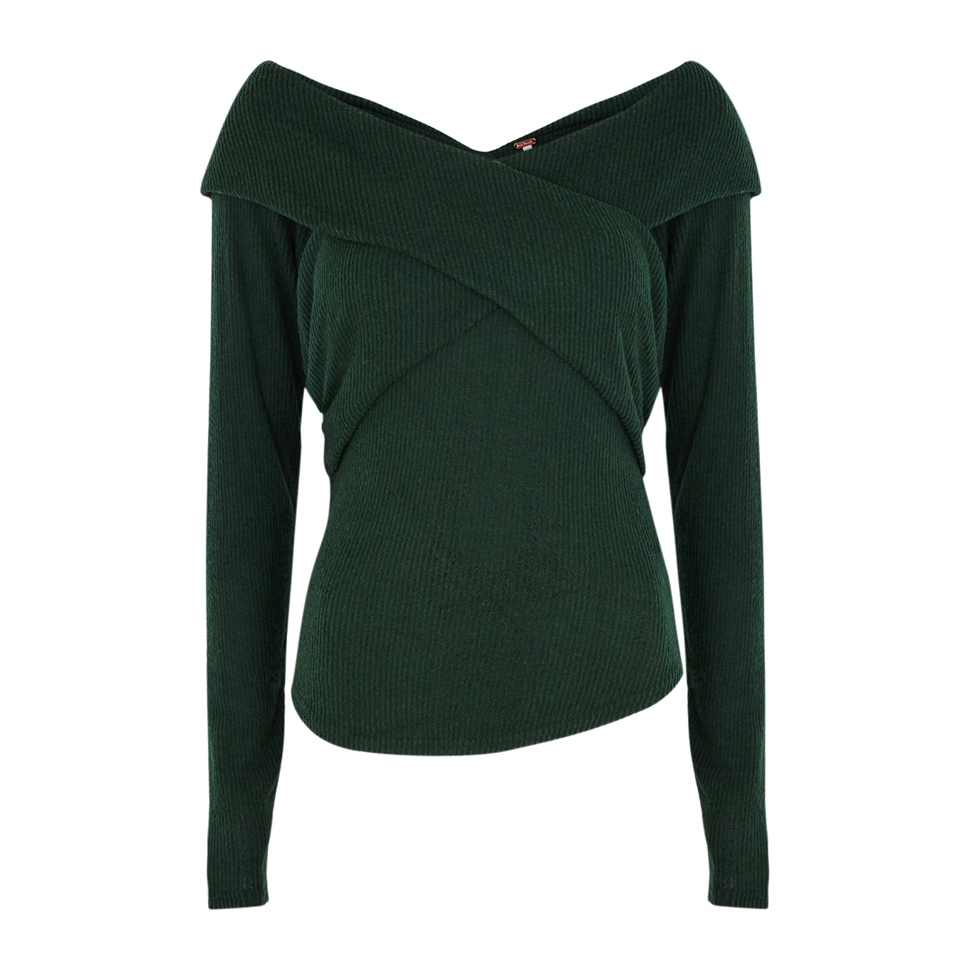 Free People Marley Green Stretch-Knit Top