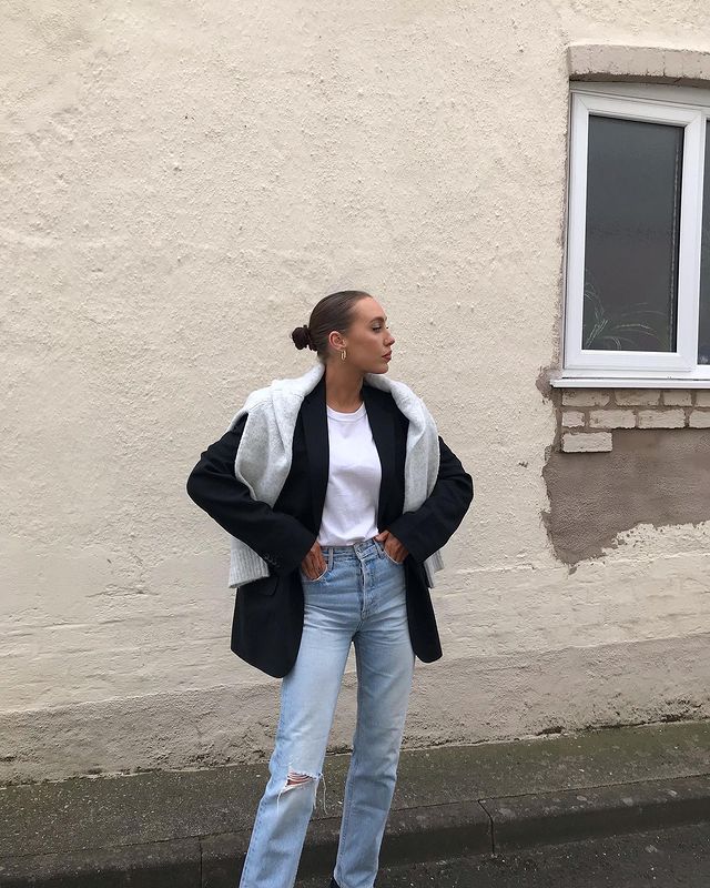 Winter Basics Under £100: Monique Ager wears a blazer from H&M