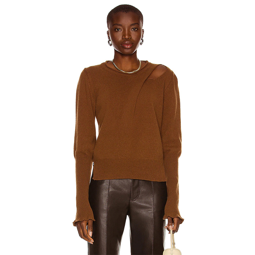 Aisling Camps Recycled Cashmere Draped Crewneck Sweater