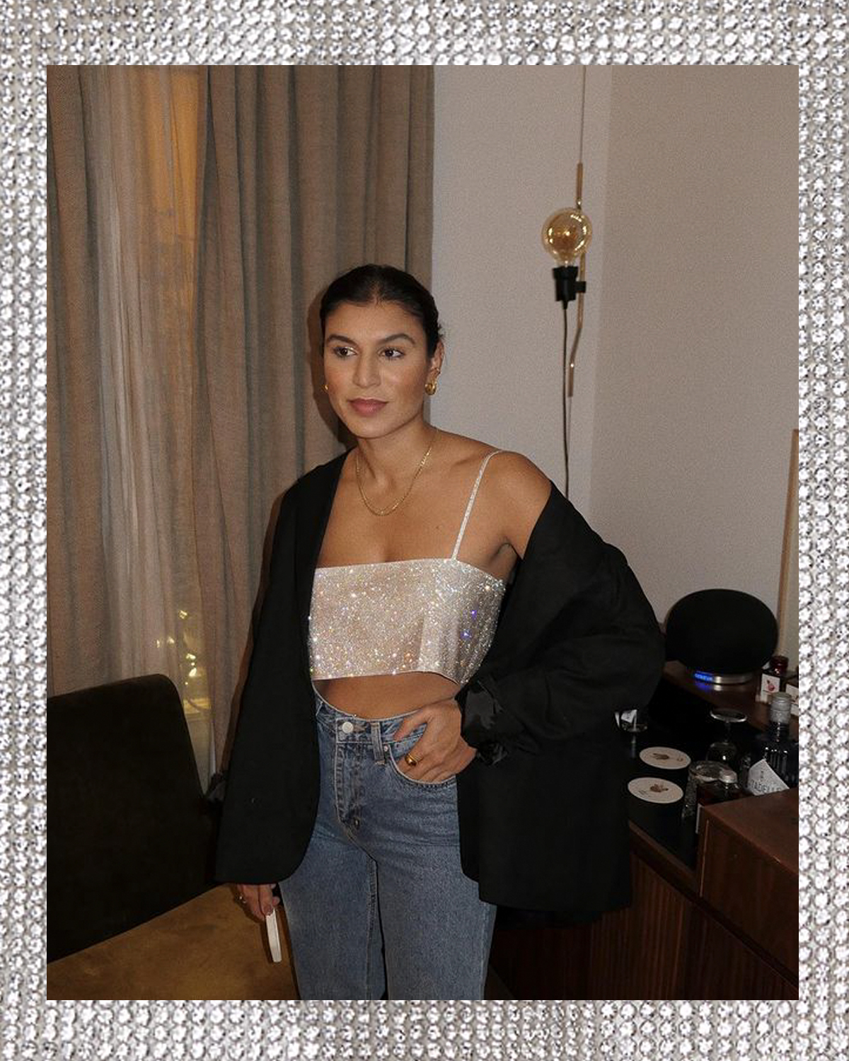 Zara Sparkly Top: @theindiaedit wears the £30 Zara party top our team love