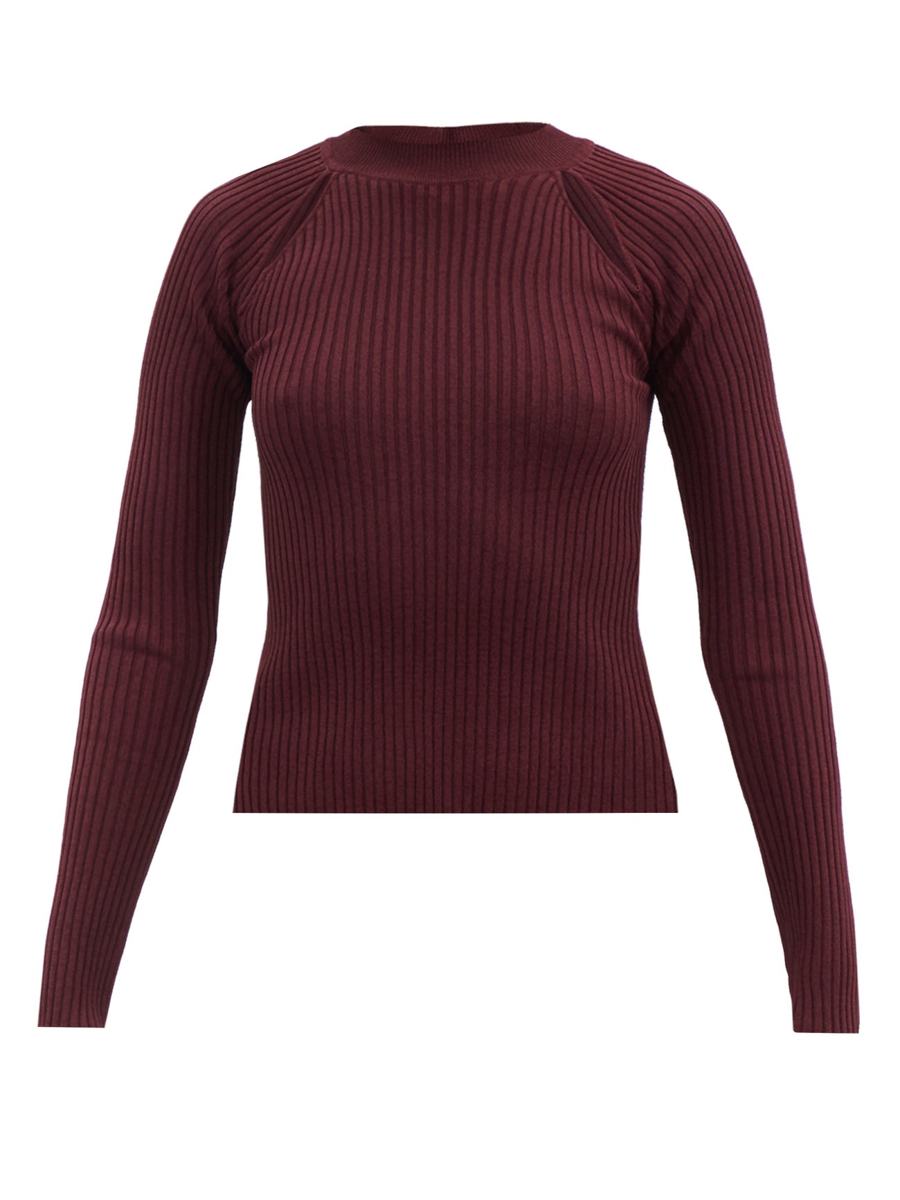 Staud Hayes Keyhole Ribbed Knit Top