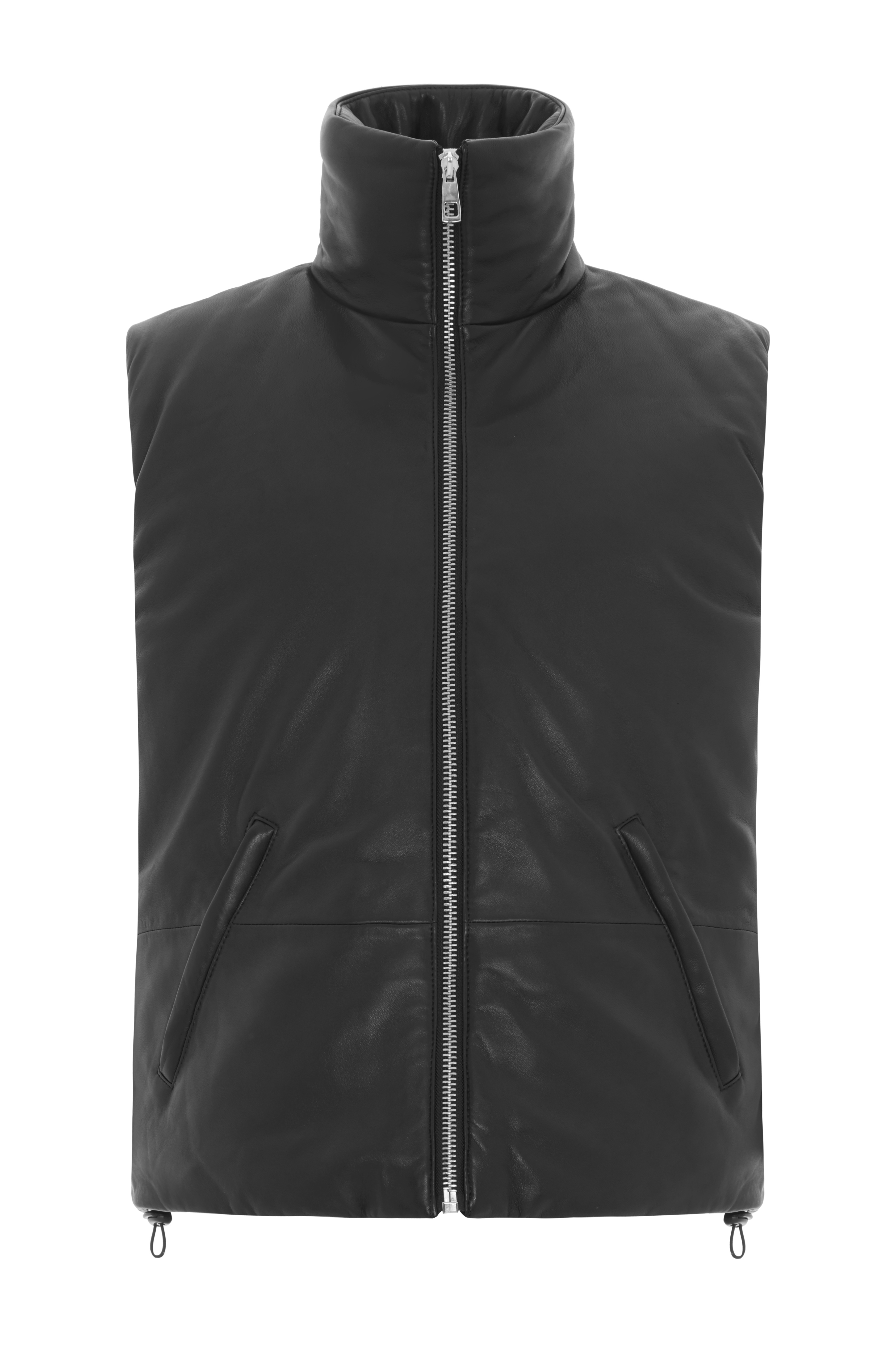 Whistles Leather Quilted Puffer Coat
