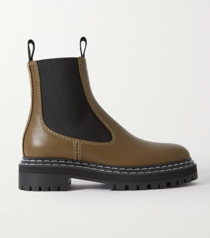 Proenza Schouler Topstitched Leather Chelsea Boots