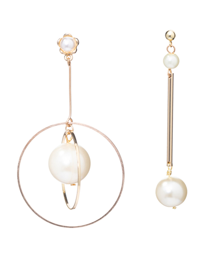 Aurate New York Organic Pearl Drop Rectangle Hoop Earrings, 14K Yellow Gold