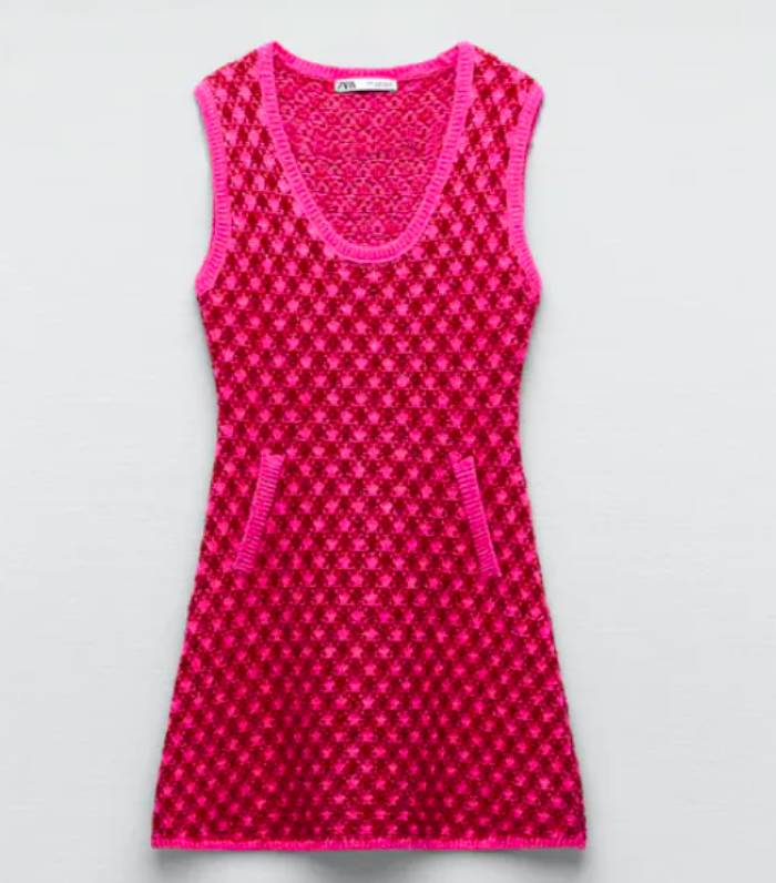 Zara Knit Check Dress