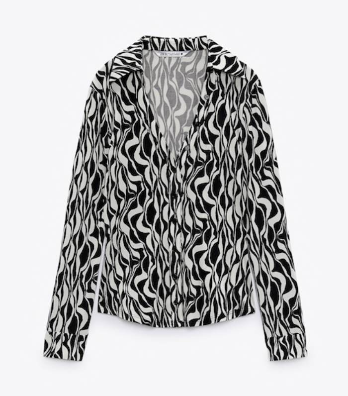 Zara Fitted Printed Blouse