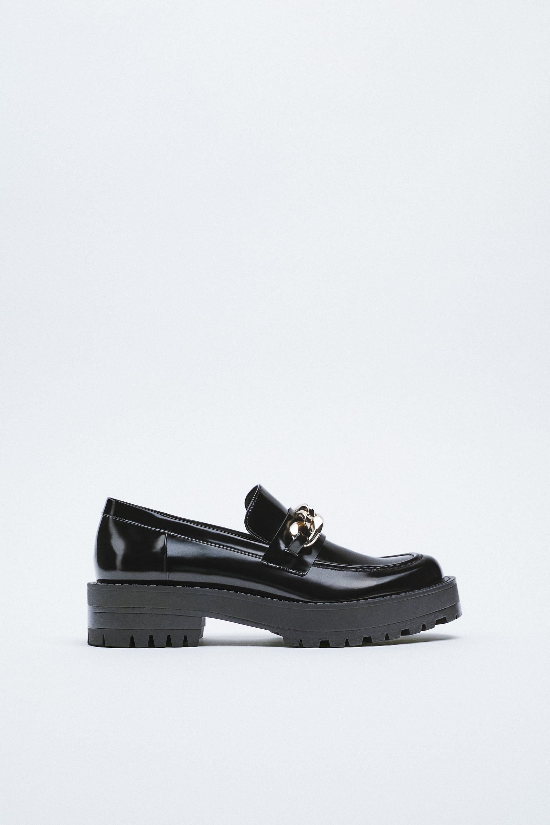 Zara Loafers With Chain Detail
