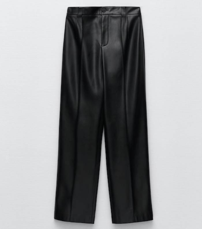 Zara Faux Leather Françoise Full Length Trousers