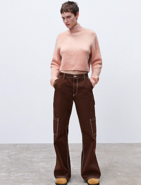 Zara jumper and cargo trousers