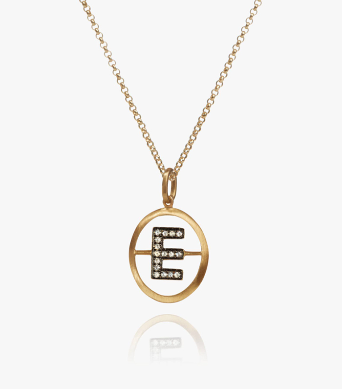 Annoushka 18ct Gold Diamond Initial E Necklace