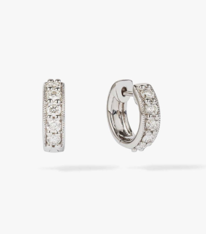 Annoushka Dusty Diamonds 18ct White Gold Diamond Hoop Earrings