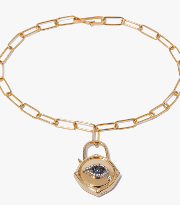 Annoushka Lovelock 14ct Gold Mini Cable Chain Evil Eye Charm Bracelet