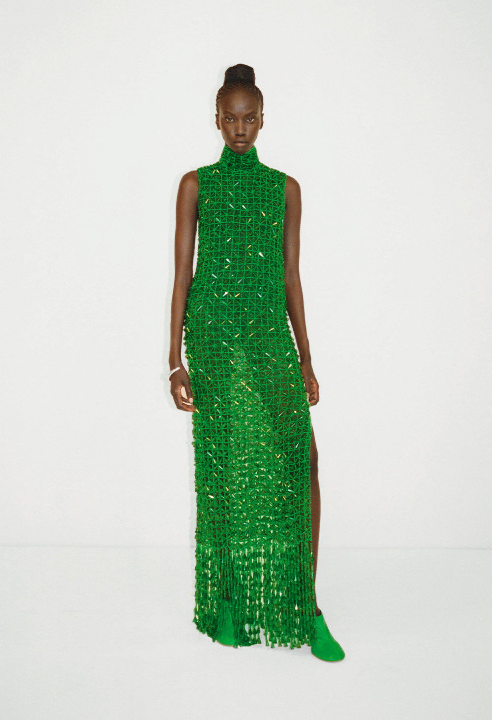 spring/summer 2022 fashion trends: green Bottega Veneta maxi dress