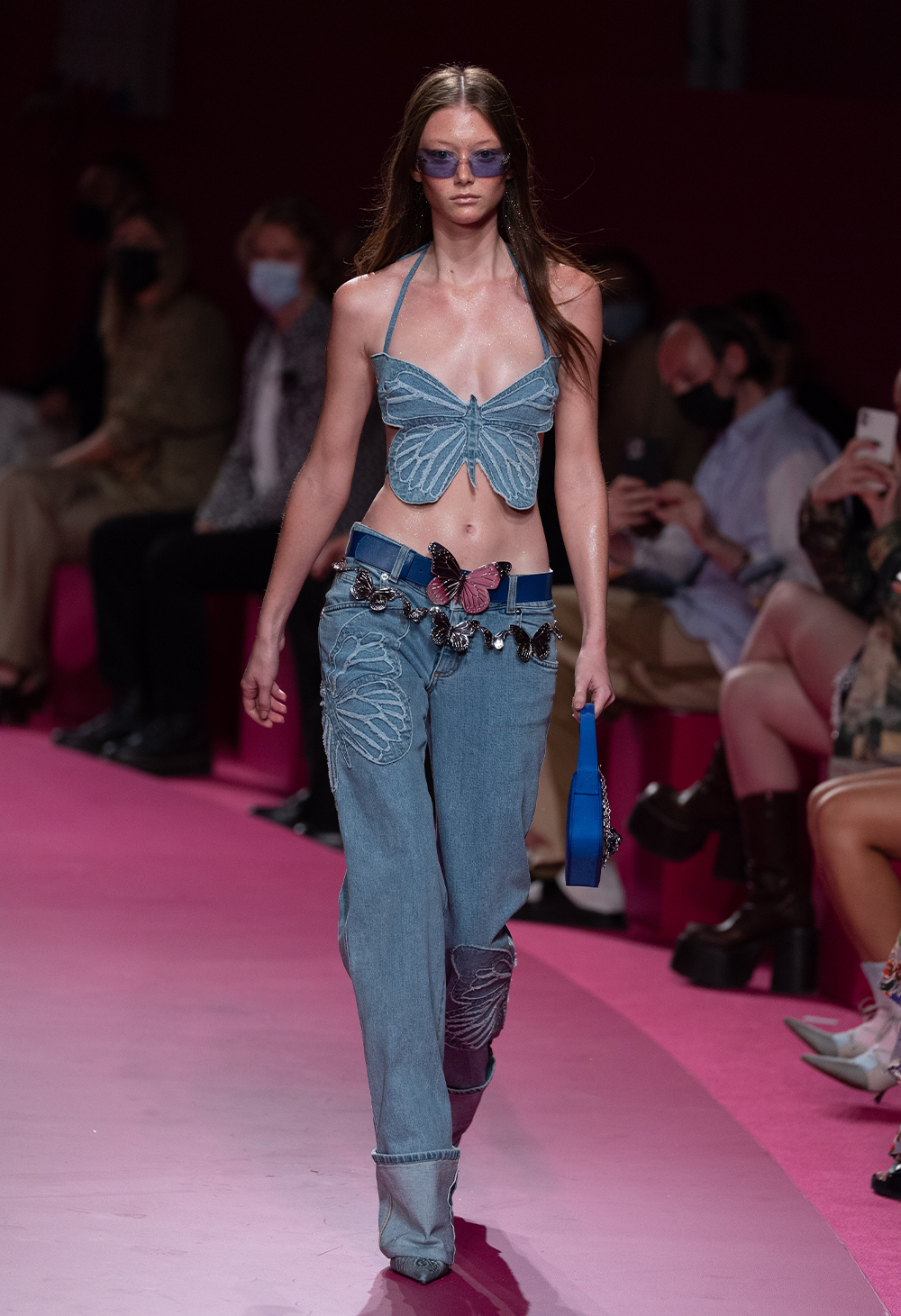 spring/summer 2022 fashion trends: Blumarine's denim butterfly top