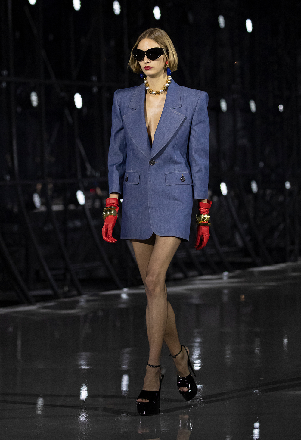 spring/summer 2022 fashion trends: oversized Saint Laurent blazer dress