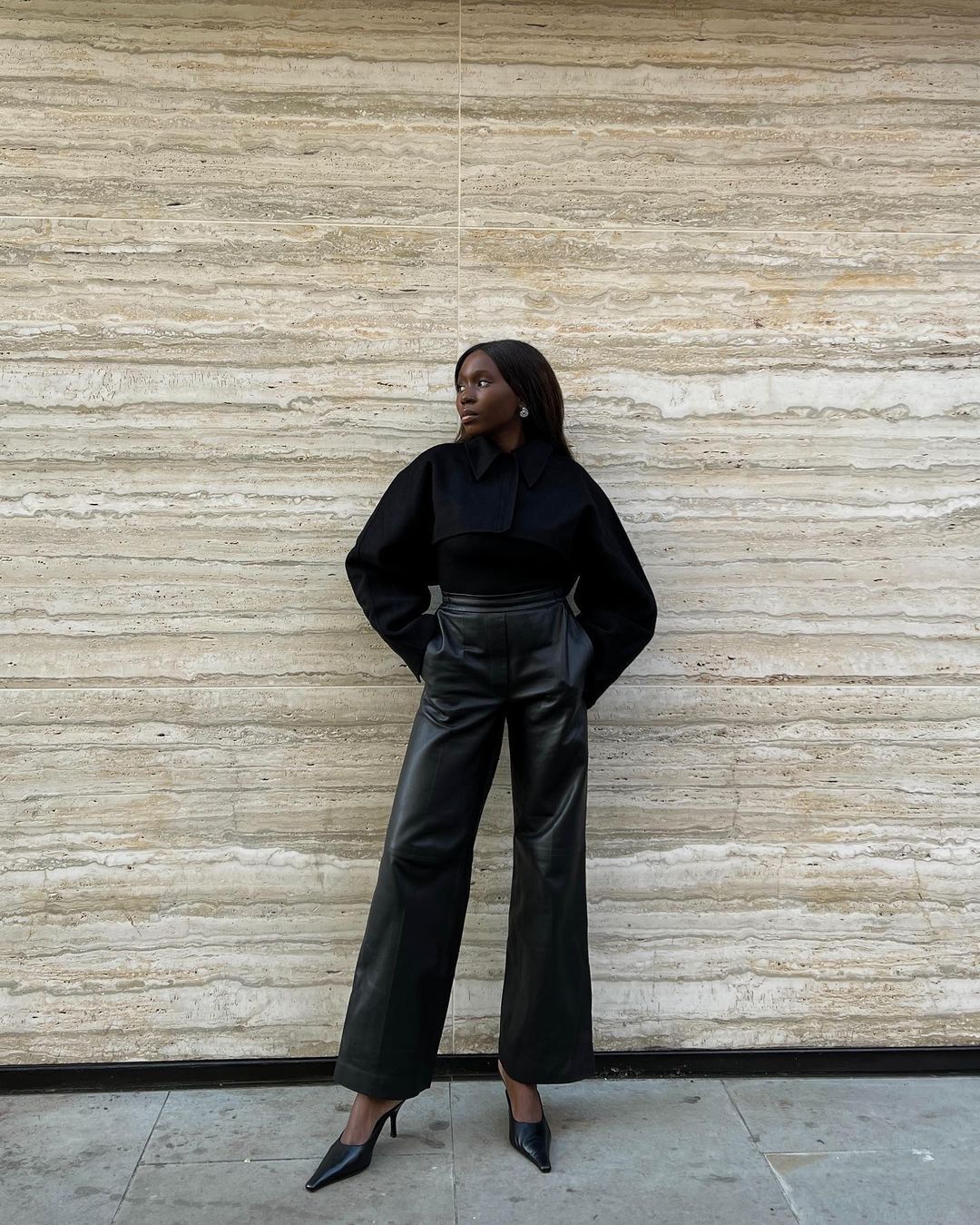 COS, Massimo Dutti and Arket Winter Buys: @daniellejinadu wears some leather trousers from COS