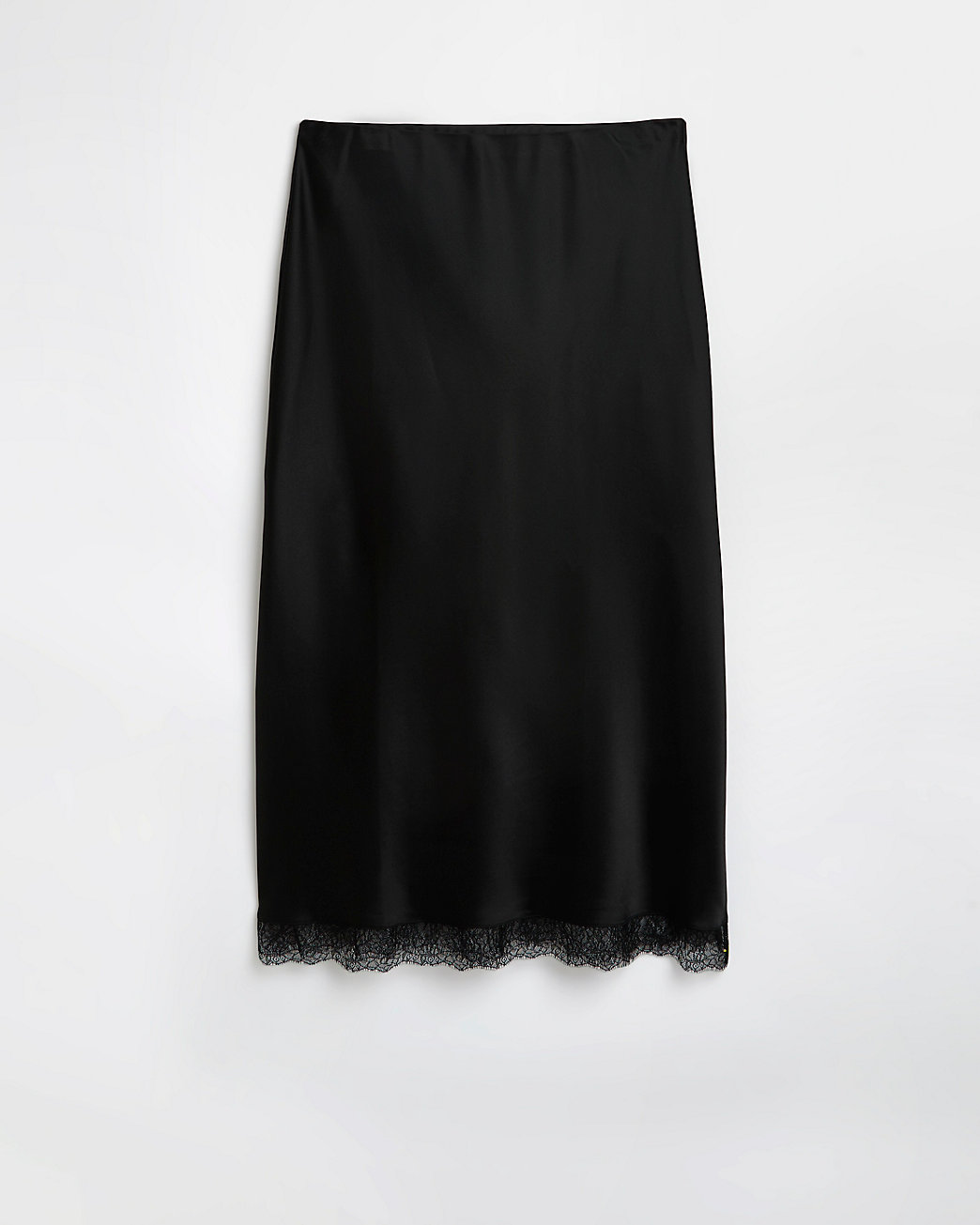River Island Black Lace Hem Midi Skirt