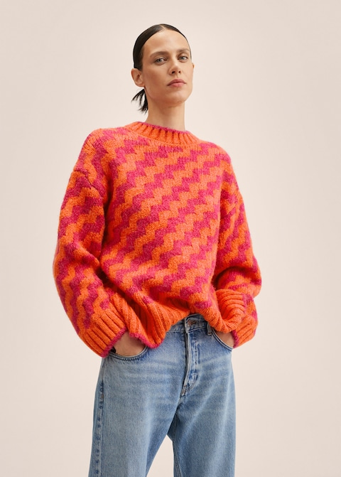 Mango Jacquard Knitted Sweater