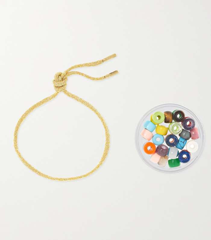 Carolina Bucci FORTE Beads 18-karat gold and Lurex multi-stone bracelet kit