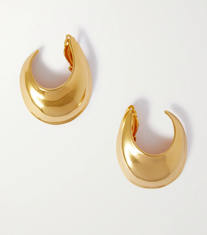 By Pariah The Sabine large recycled gold vermeil clip hoops earrings