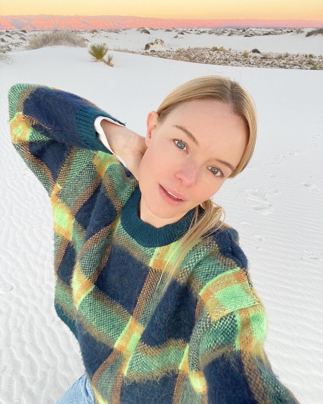 Kate Bosworth wore a plaid sweater from Mango and it's on sale