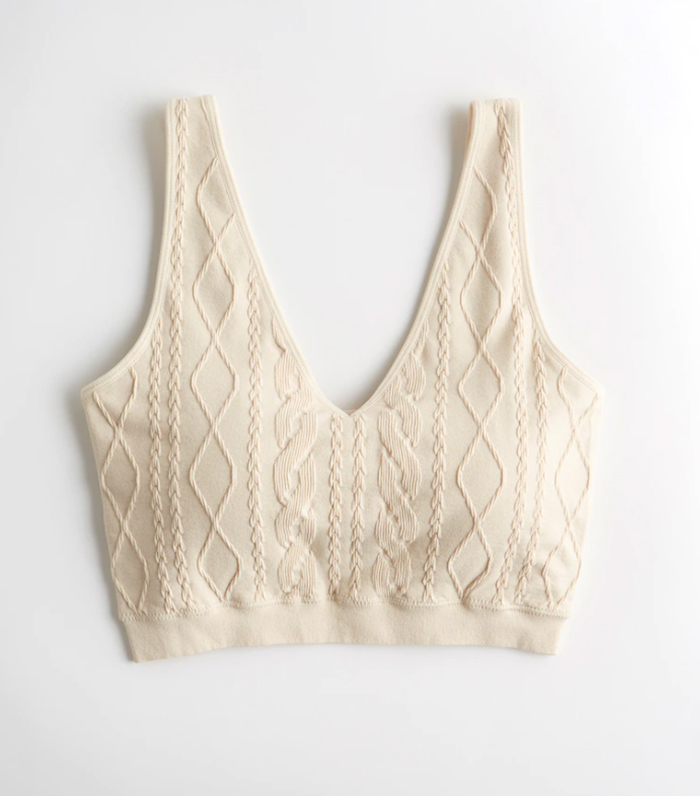 Gilly Hicks Cable Knit Longline Bralette