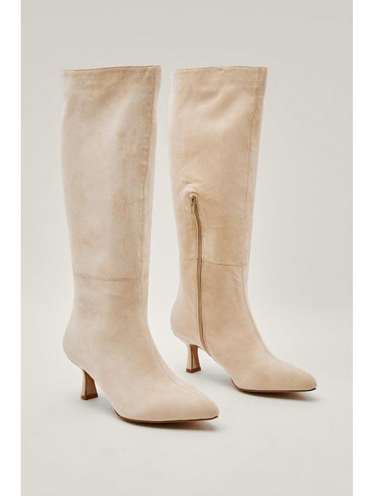 Nasty Gal Knee High Pointed Faux Suede Boots