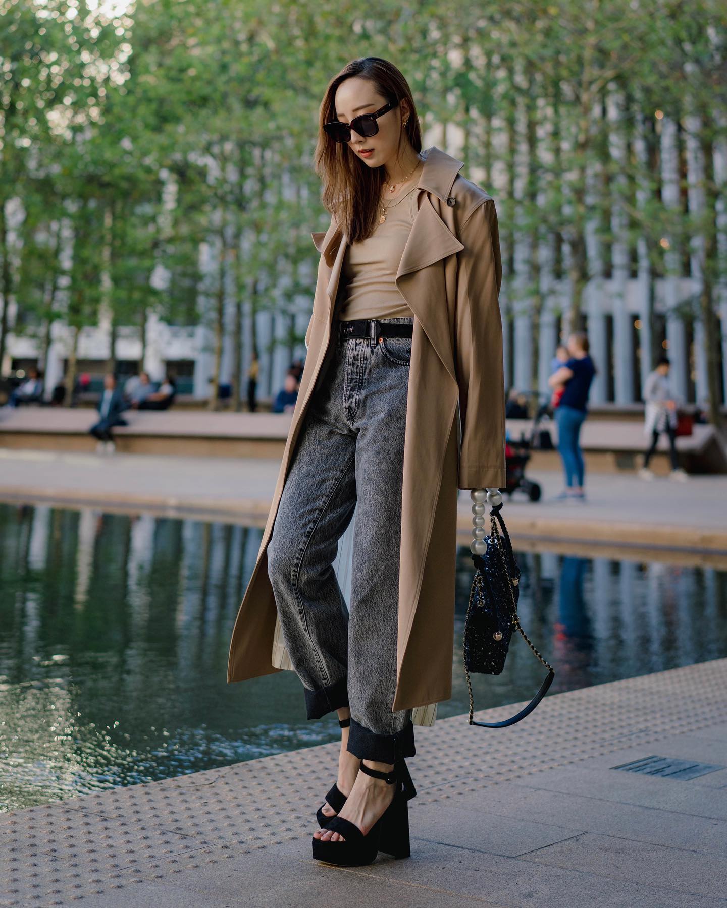 Pants tucked into strappy heels The 2020 styling trick explained