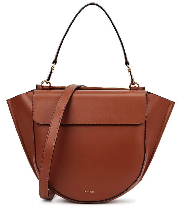 Wandler Hortensia Medium Brown Leather Top Handle Bag