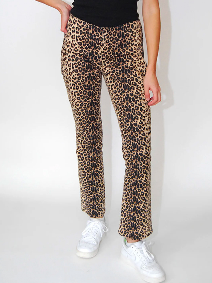 Vintage Leopard Print Flare Pants