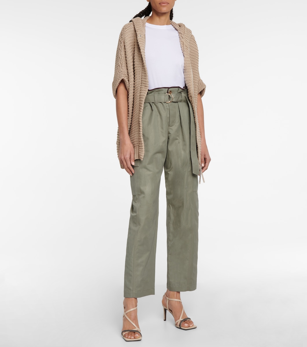 Brunello Cucinelli High-Rise Cotton and Ramie Pants