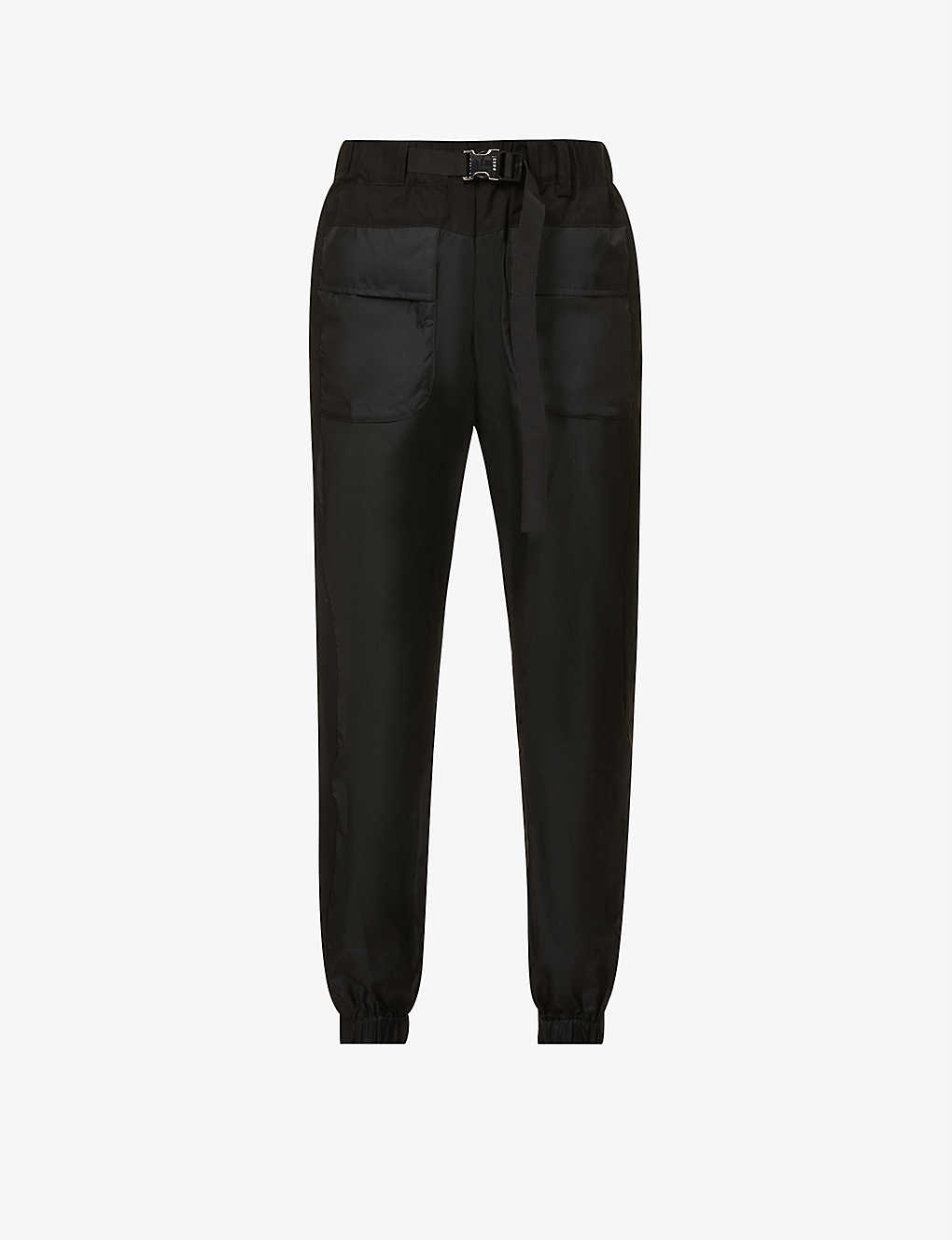 Sacai Belted Tapered Mid-Rise Shell Trousers