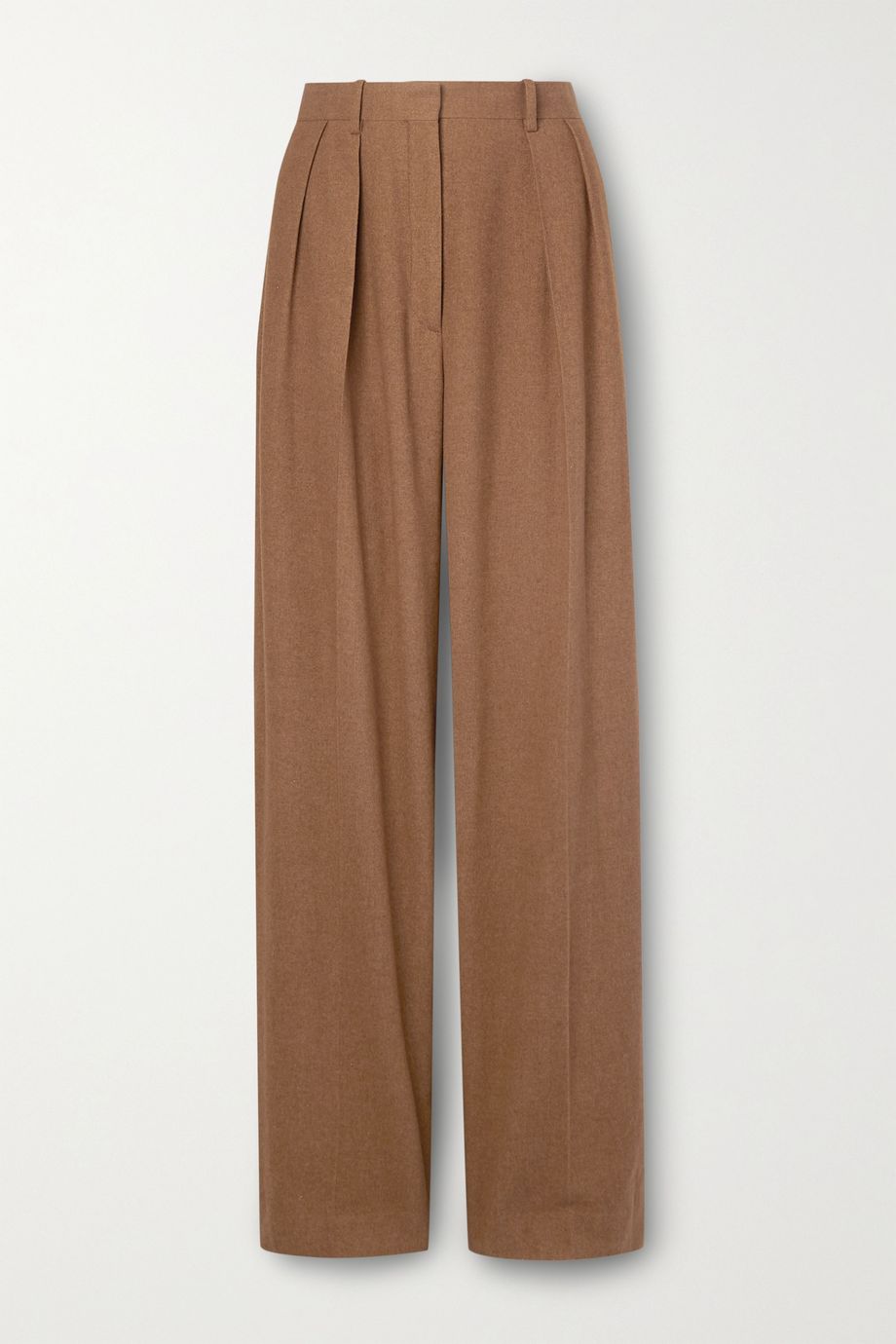 The Row Igor Pleated Silk and Cashmere-Blend Wide-Leg Pants