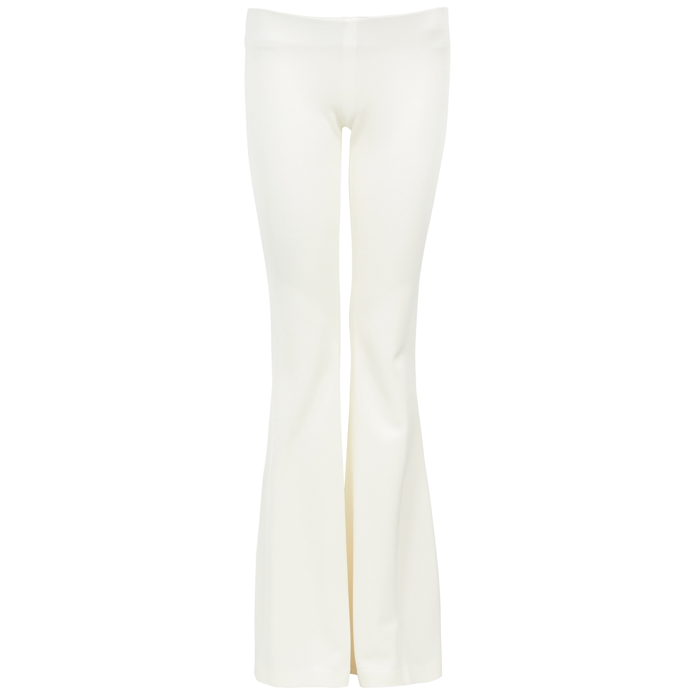 Galvan White Flared Satin-Jersey Trousers