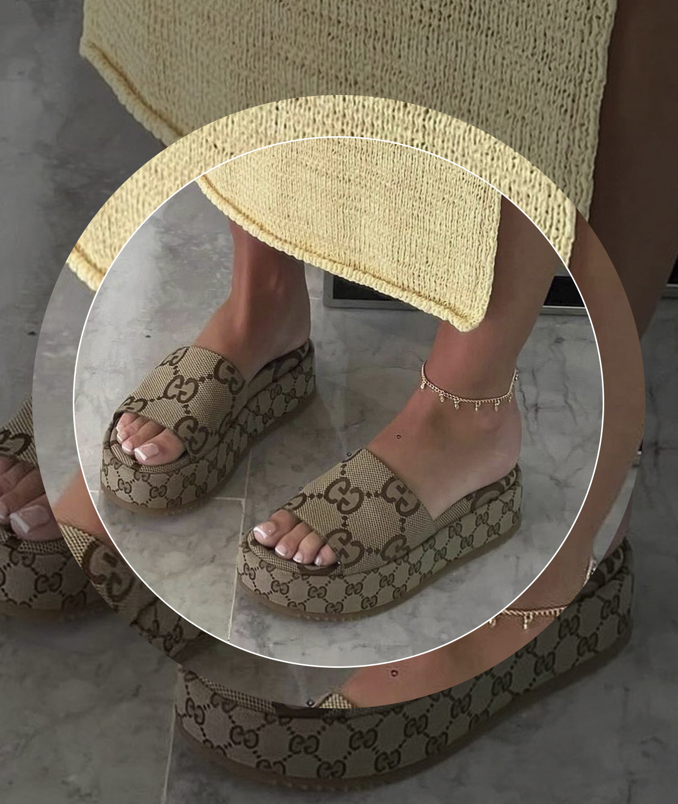 Sandal Trends 2022: @threadsstyling стилизует пару шлепанцев на плоской подошве