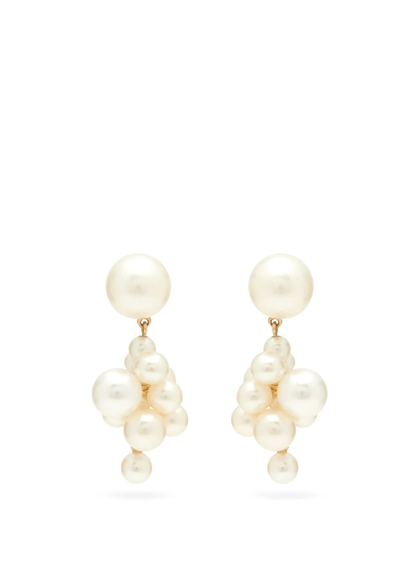 Sophie Bille Brahe Boticelli Pearl Cluster & 14KT Gold Earrings