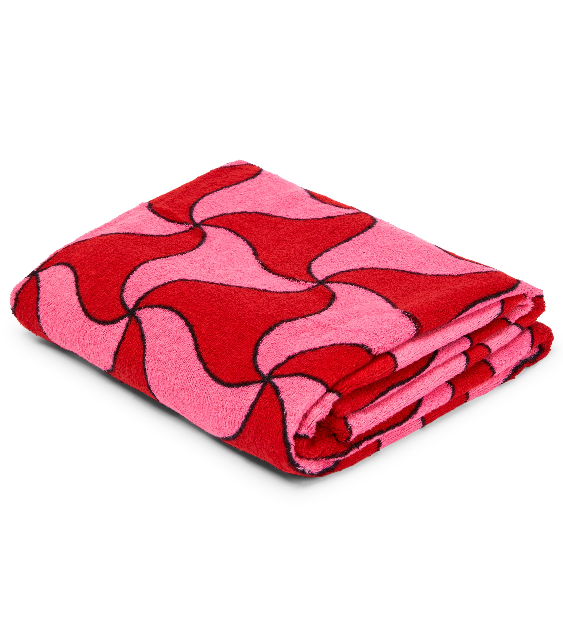 Kess InHouse Elena Ivan-Papadopoulou Wavee Pink Gray Abstract Pattern Digital Illustration Round Beach Towel Blanket