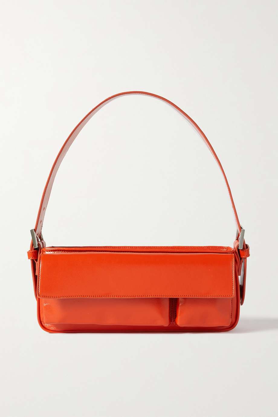By Far + Mimi Cuttrell Glossed-Leather Shoulder Bag