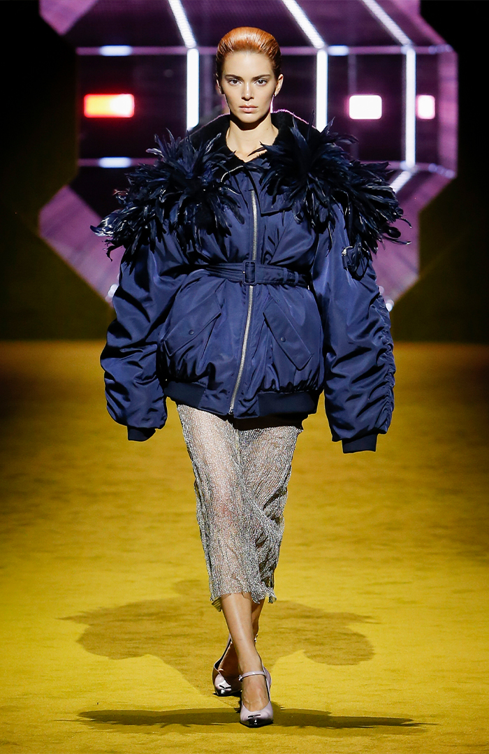 autumn winter 2022 fashion trends: bomber jacket at Prada