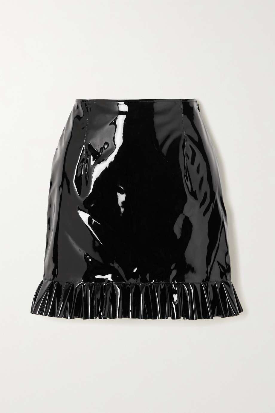 Alessandra Rich Ruffled Vinyl Mini Skirt
