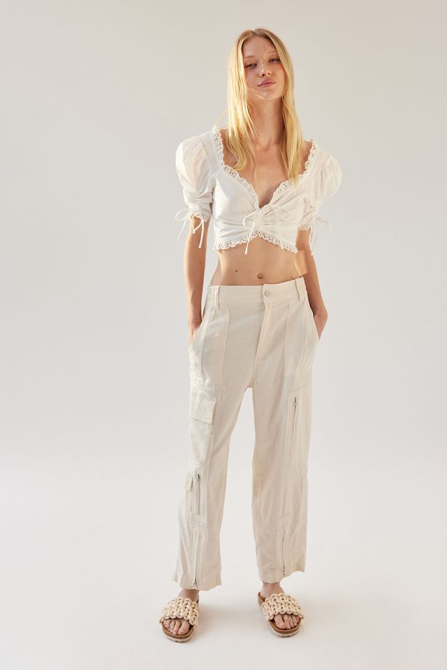 Urban Outfitters Myla Linen Cargo Pant