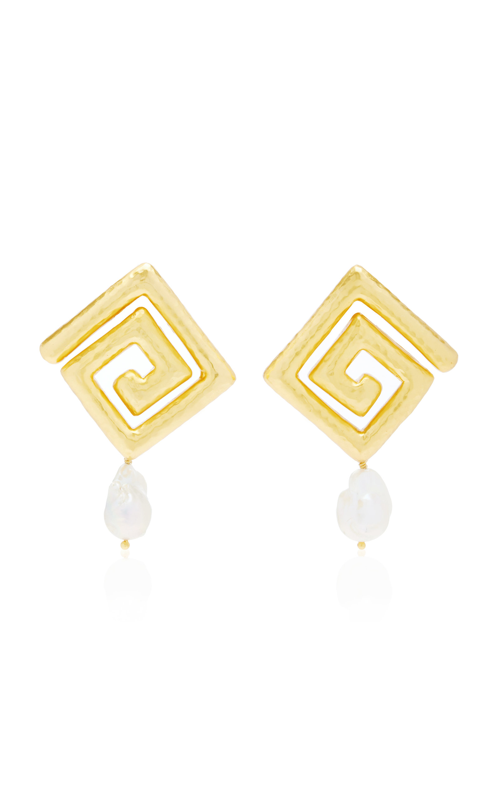 Valére Clio 24k Gold-Plated Brass Pearl Earrings
