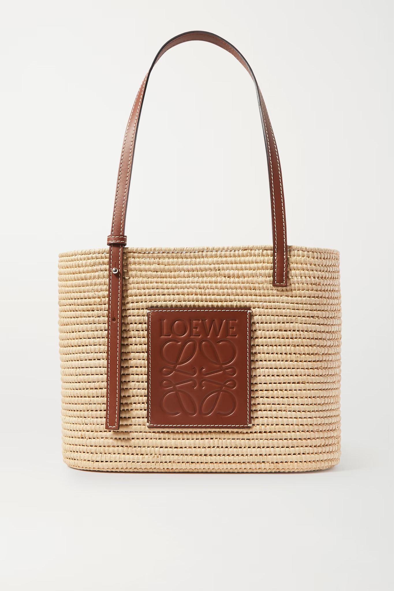 LOEWE Novelty Basket Shoulder Bag mini Purse Summer Brown Leather