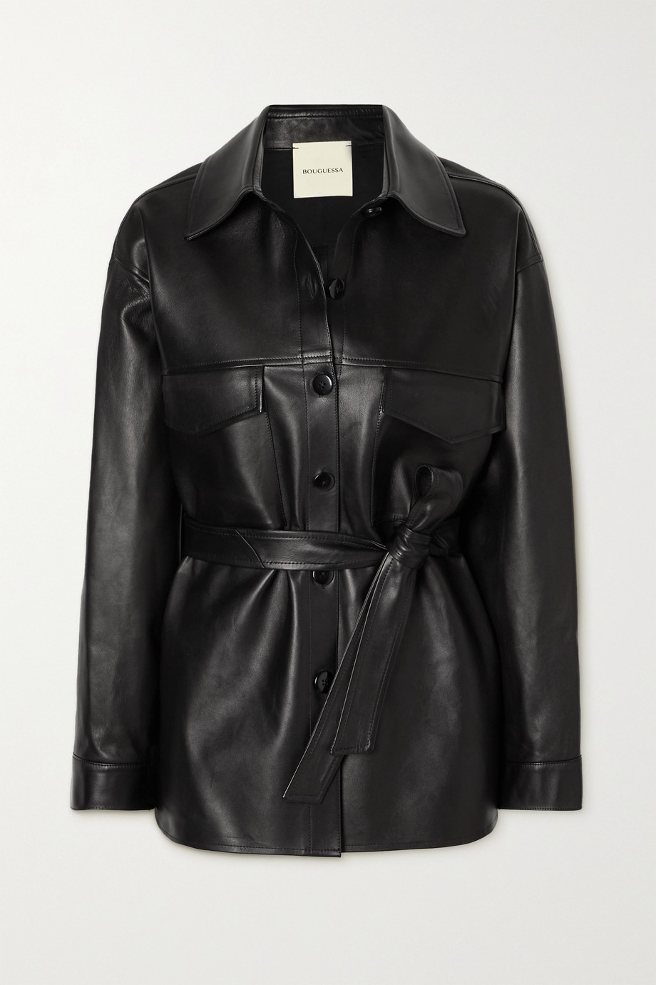 Bouguessa Monica Belted Leather Jacket