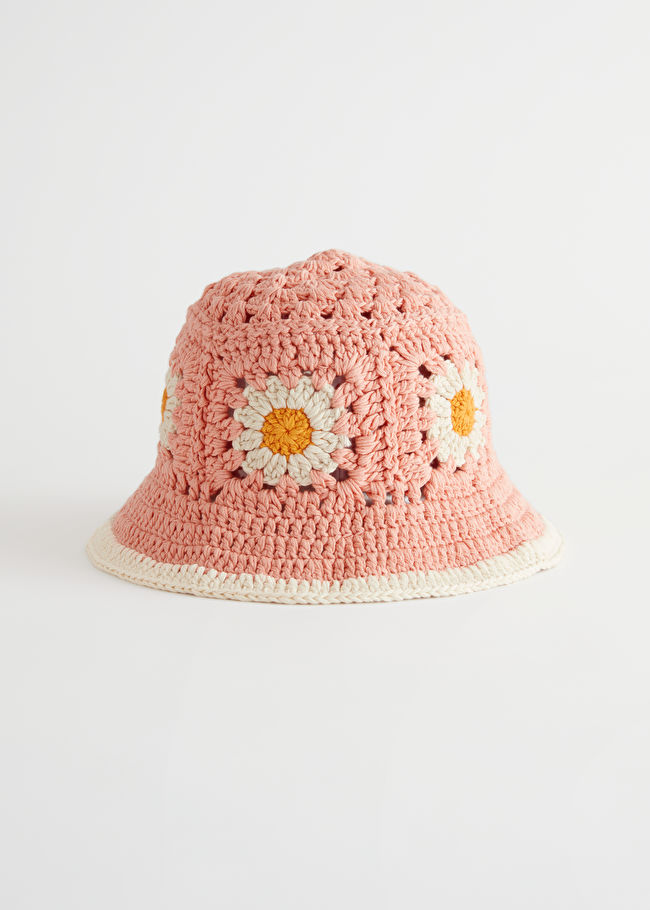 & Other Stories Knitted Floral Bucket Hat