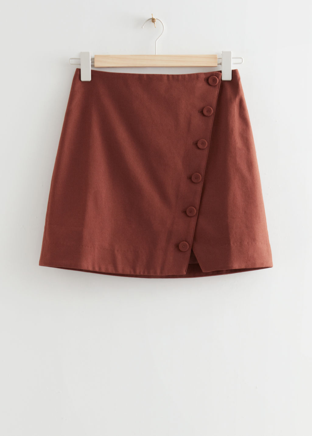 & Other Stories Buttoned Wrap Mini Skirt