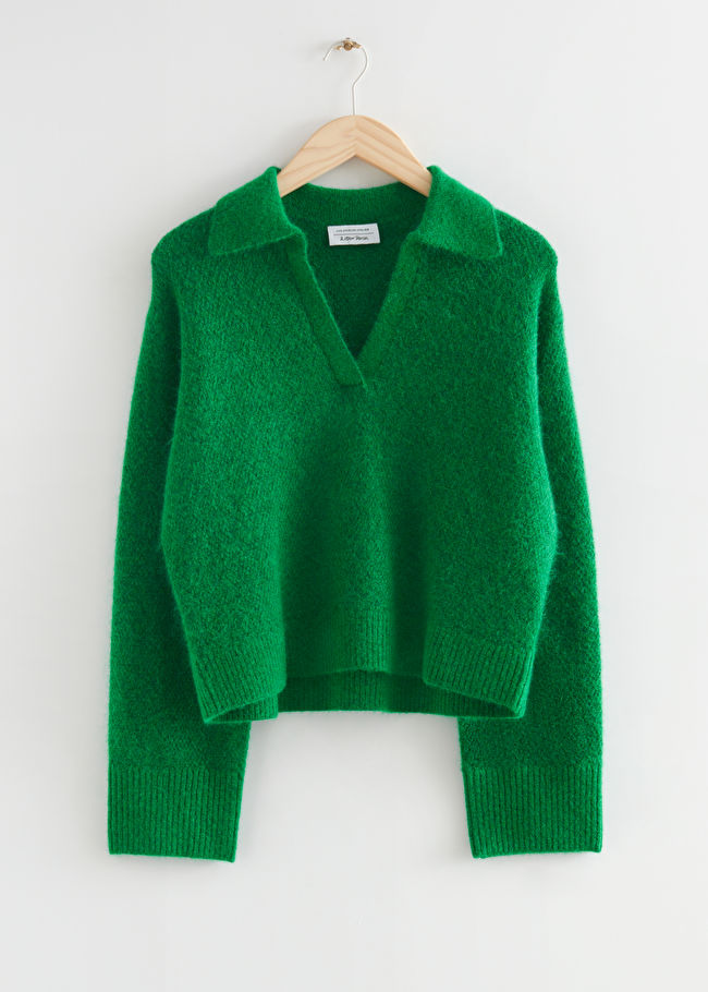 & Other Stories Collared Boxy Knit Jumper