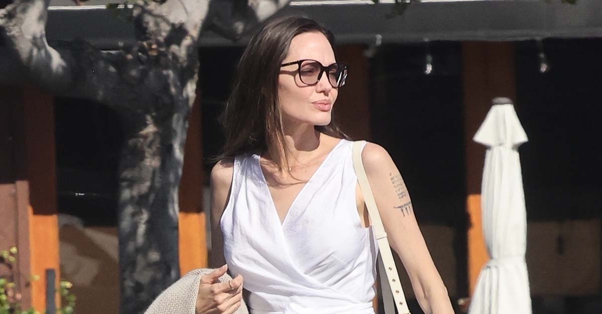 Angelina Jolie Wore Flats With Summer's Prettiest (and Most Uncomplicated) Dress
