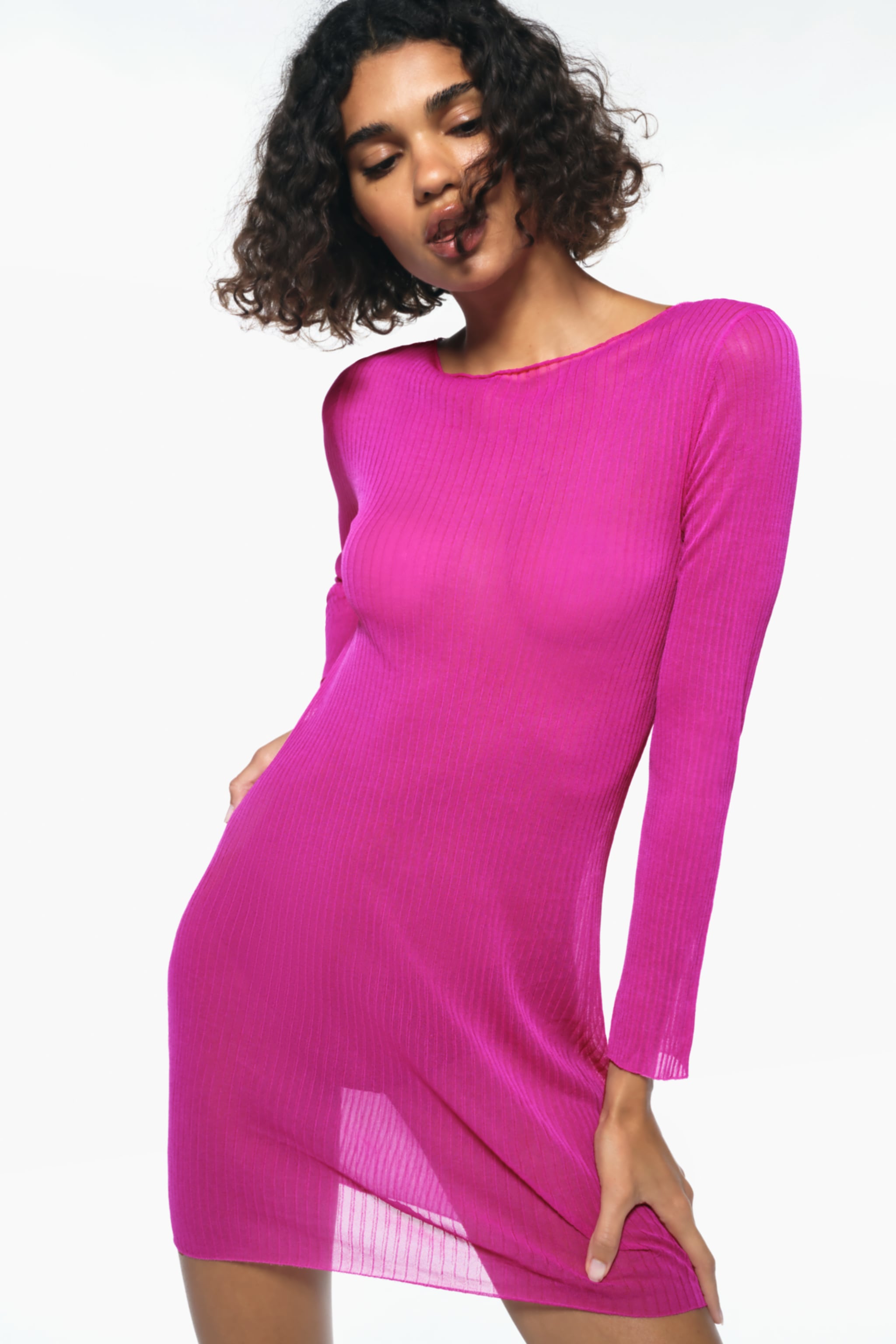 Zara Rib Knit Midi Dress